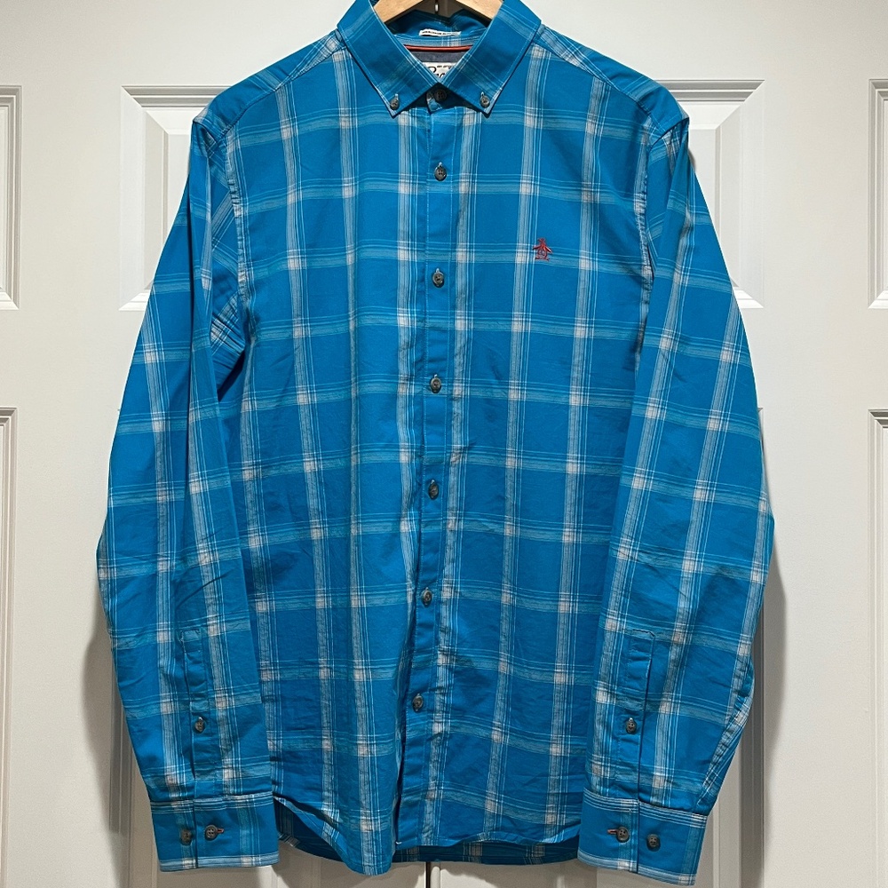 Penguin Munsingwear Men's Shirt (Large, Blue)